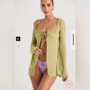 House of CB Provence swim coverup M olive green color